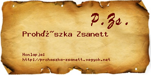 Prohászka Zsanett névjegykártya